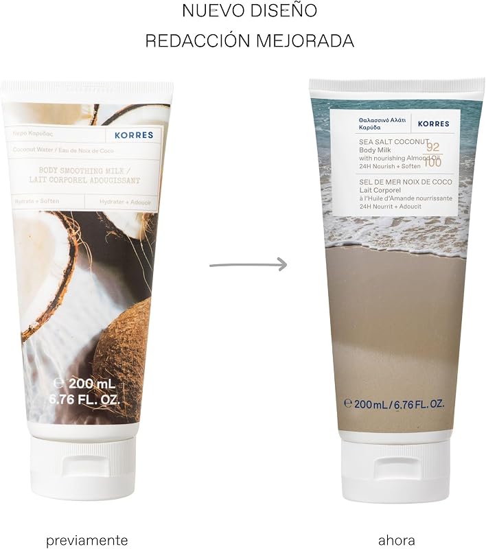 SAL MARINHO DE COCO Bodymilk com óleo de amêndoa nutritivo, para 24 horas de cuidado e suavidade, vegan, sem silicone e sem parabenos, 200 ml