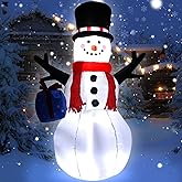 TRMESIA Christmas Inflatable Snowman Decoration,4 Feet Blow up Snowman with Hat Red Scarf Outdoor Decor Built-in LED Lights,Perfect for Yard Garden Lawn Christmas New Year Holiday Celebrations