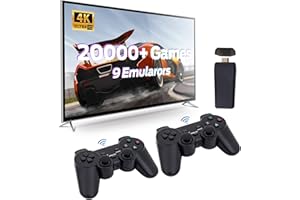 MOAJERRY Wireless Retro Game Console, Retro Game Console, Plug & Play Video TV Game with 20000+ Games Built-in, 64G, 4K HDMI Output, 9 Classic Emulators, Dual 2.4G Wireless Retro Game Console