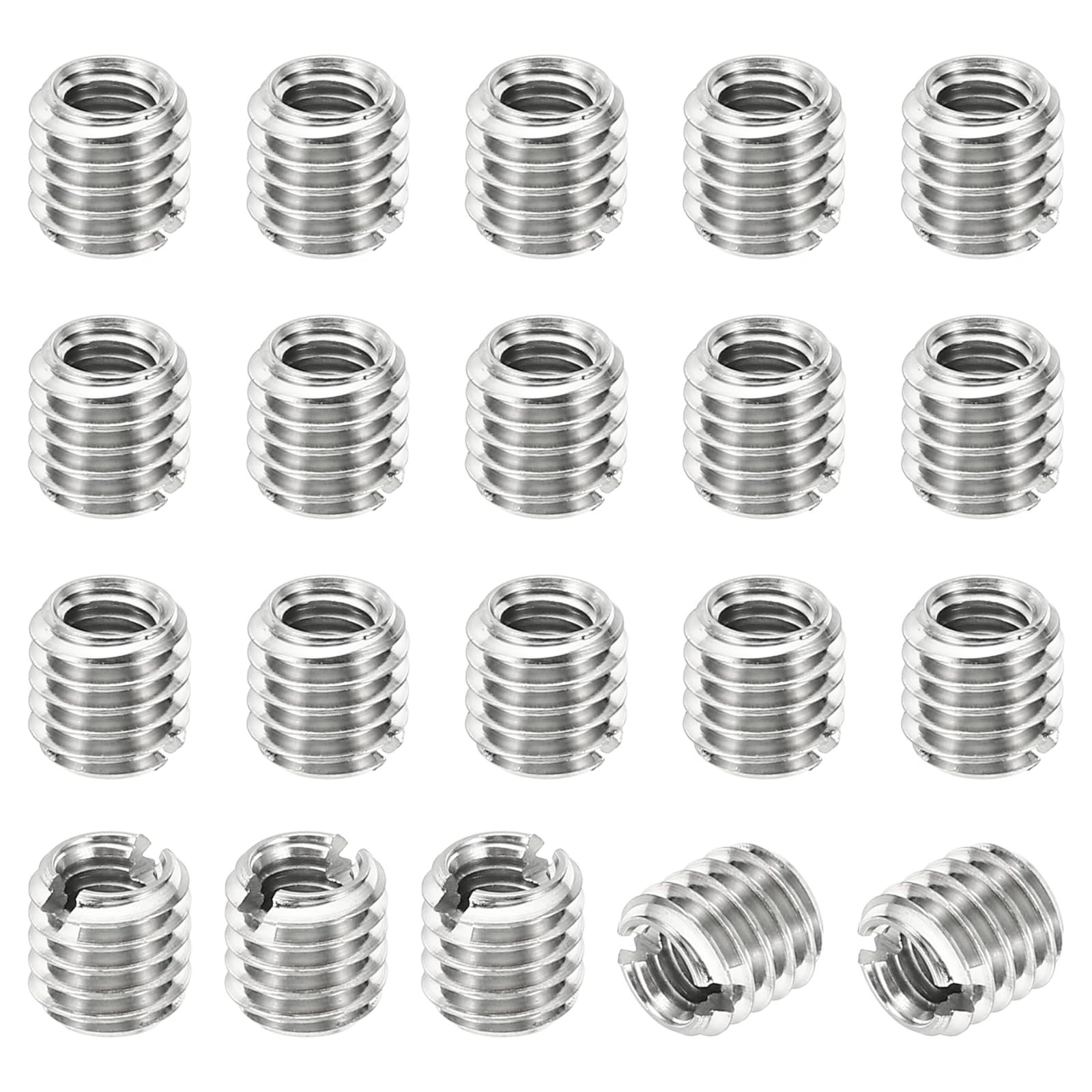 PATIKIL Thread Adapters Sleeve Reducing Nut, 20 Pcs M6x1 Male to M4x0.7 Female Repairing Insert Nut Screw Reducer Stainless Steel Fastener 6mm