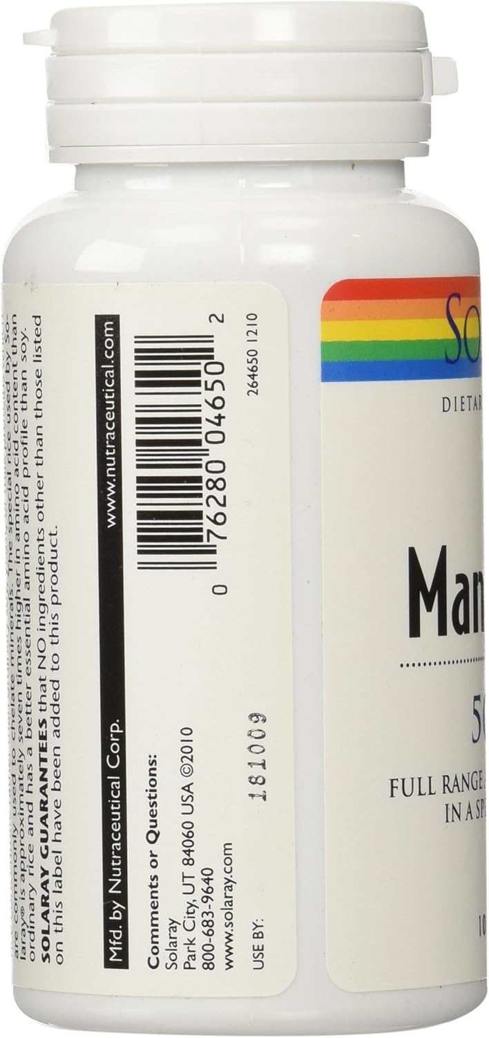 Solaray Manganese Supplement, 50 mg | 100 Count: Health & Personal Care