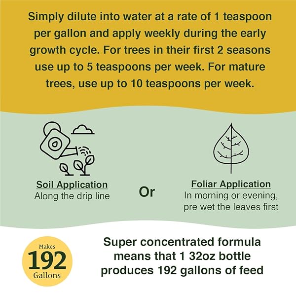 FARMER’S SECRET FRUIT TREE BOOSTER FERTILIZER (32OZ) – SUPER CONCENTRATED AND PHOSPHORUS RICH – FORMULATED FOR ALL FRUIT TREES INCLUDING PEACH, BANANA, AND APPLE