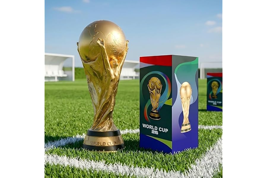 Kliveco World Cup Trophy Replica for 2026, Soccer Football Fan Souvenirs & Collections, Home Office Desktop Decor & Gift for
