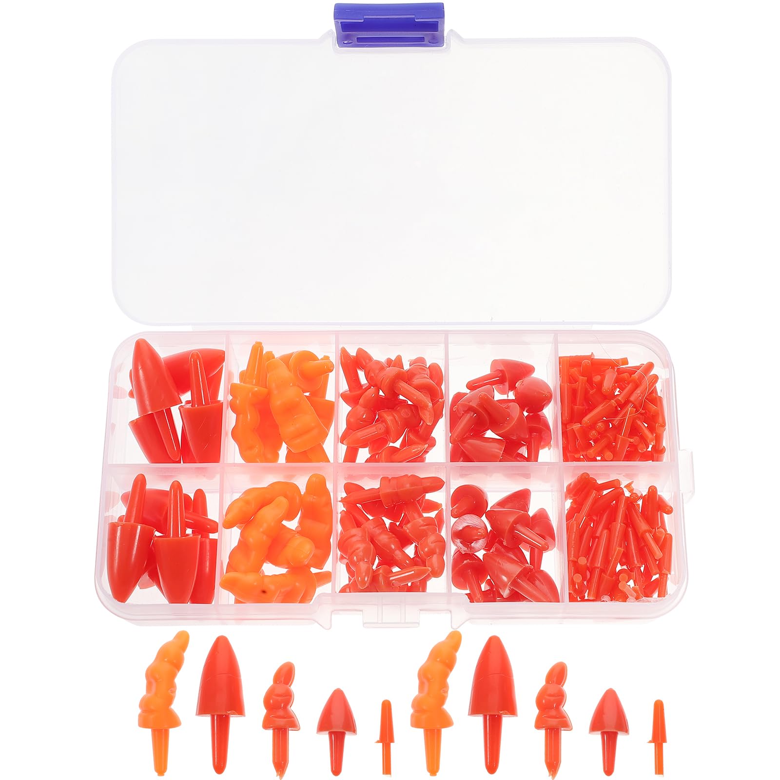 160Pcs Plastic Santa Claus Snowman Nose Xmas Plastic Santa Claus Nose Carrot Crafts Safety Dolls Nose