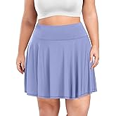 COOTRY Women's Plus Size Pleated Tennis Skirt with Shorts Athletic Golf Skorts with Pockets High Waisted Workout Skirts