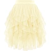 Kingfancy Tulle Skirts for Women Short Fairy Skirt Tutu A-Line Mesh Layered Spring Skirts