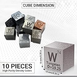 10 Piece Metal Element Cubes - Density Cube Set for