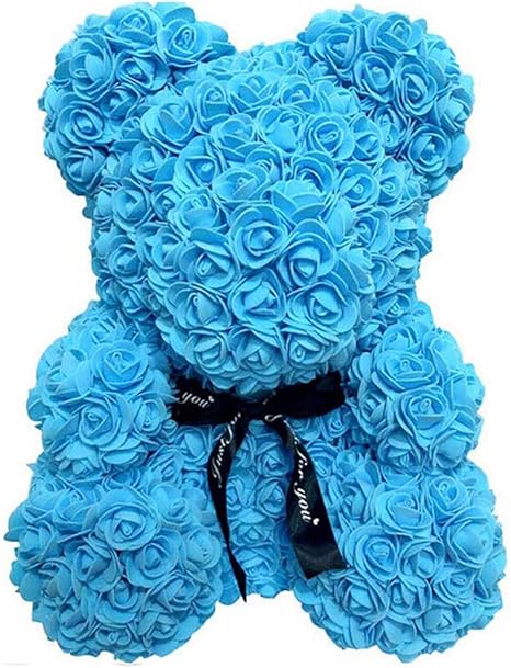 Fanhong Blue Rose Bear Forever Handmade 
