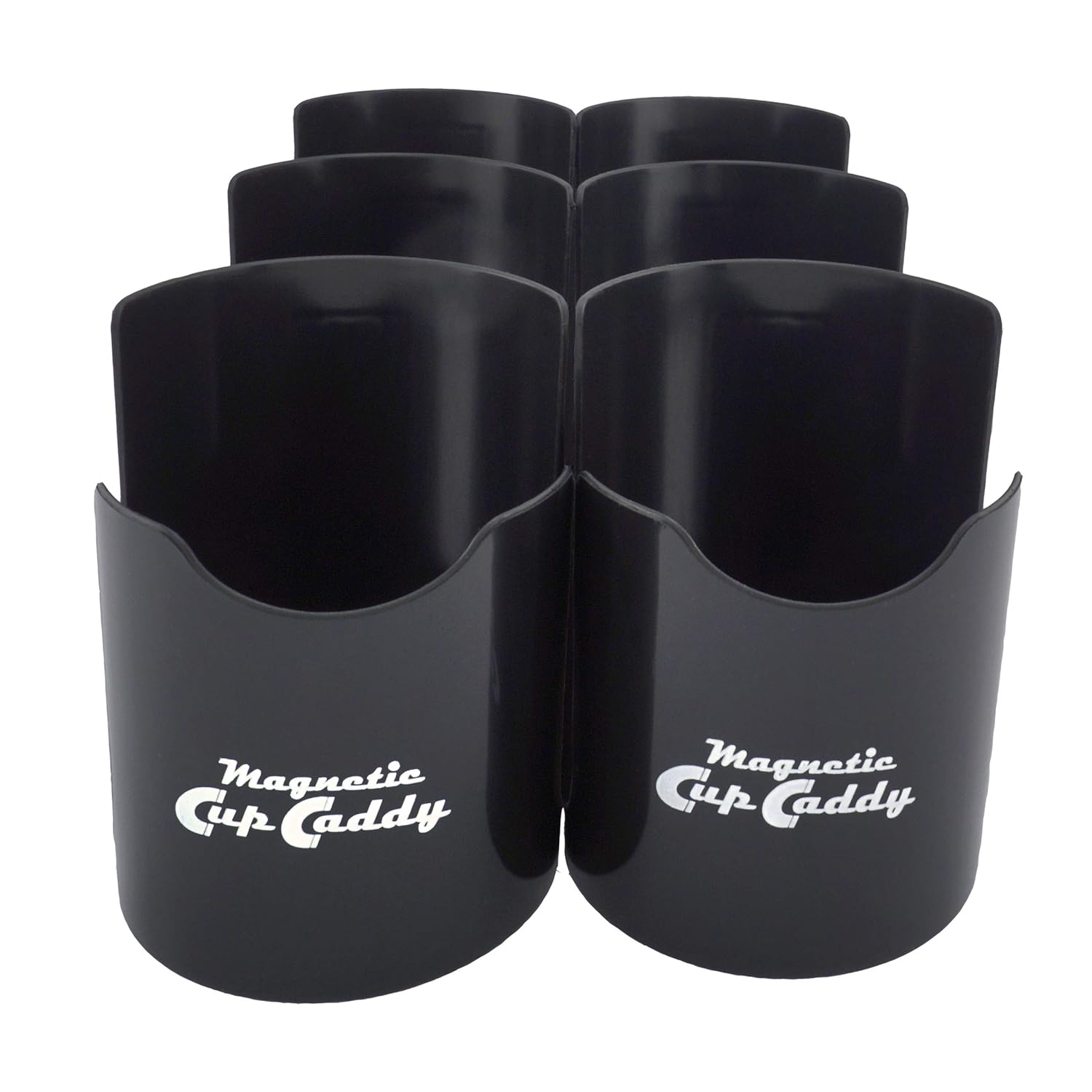Master Magnetics - Black Magnetic Cup Caddy, Organizer Magnet for Bottles, Screwdrivers, Pencils 3.5" Length, 3.5" Width, 4.625" Height, Black (Pack of 6), 07583X6