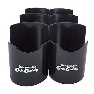 Master Magnetics - Black Magnetic Cup Caddy, Organizer Magnet for Bottles, Screwdrivers, Pencils 3.5" Length, 3.5" Width, 4.625" Height, Black (Pack of 6), 07583X6