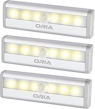 Amazon Co Jp Oria センサーライト 室内 人感と明暗センサー 電池式 小型 マグネット付き 自動点灯 消灯 懐中電灯 設置便利 軽量 玄関 階段 クローゼット 押入れ ロッカー 夜間ライト 地震 停電 緊急照明 6led 3個セット 電球色 ホーム キッチン