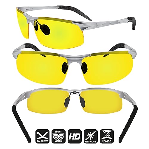 BLUPOND Night Driving Glasses - Yellow HD Vision For Reduced Glare & Eye Strain