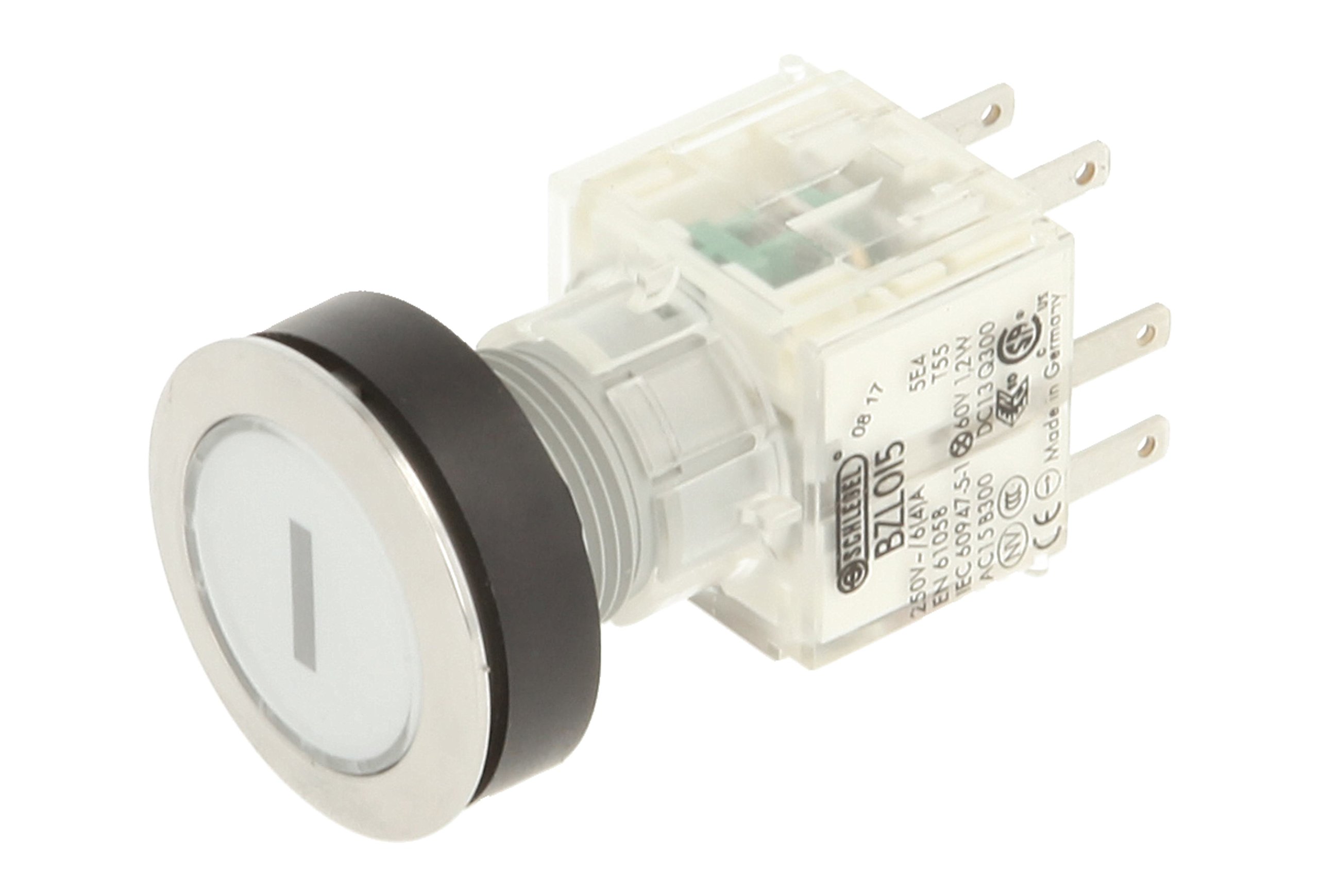 Club 23.000.614 Push Button Stainless Steel – Switch Cap, Bezeichungs Child I, Illuminated Momentary Contact Master 1 N 1 N/O Contact, 24 V LED, Clear (Pack of 2)