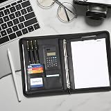 Leathario A4 Portfolio Folder 4-Ring Vegan Leather with Accessories view 7