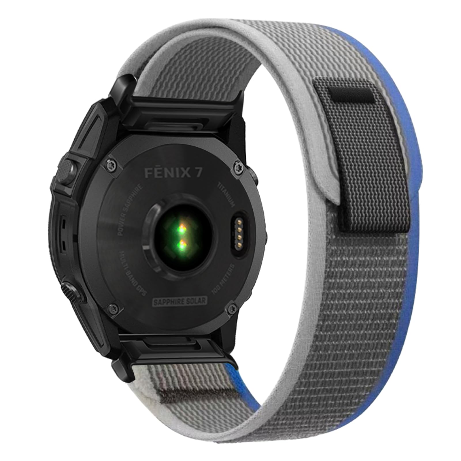 SumRioo QuickFit 22mm Watch Strap for Garmin Fenix 8/8 Solar 47mm/Fenix E/Fenix 7 Pro/Fenix 7/6 Pro/6/5 Plus/5, Nylon Trail Loop Band for Garmin Forerunner 965/955/945/935, Epix 2, Blue/Grey — image 1