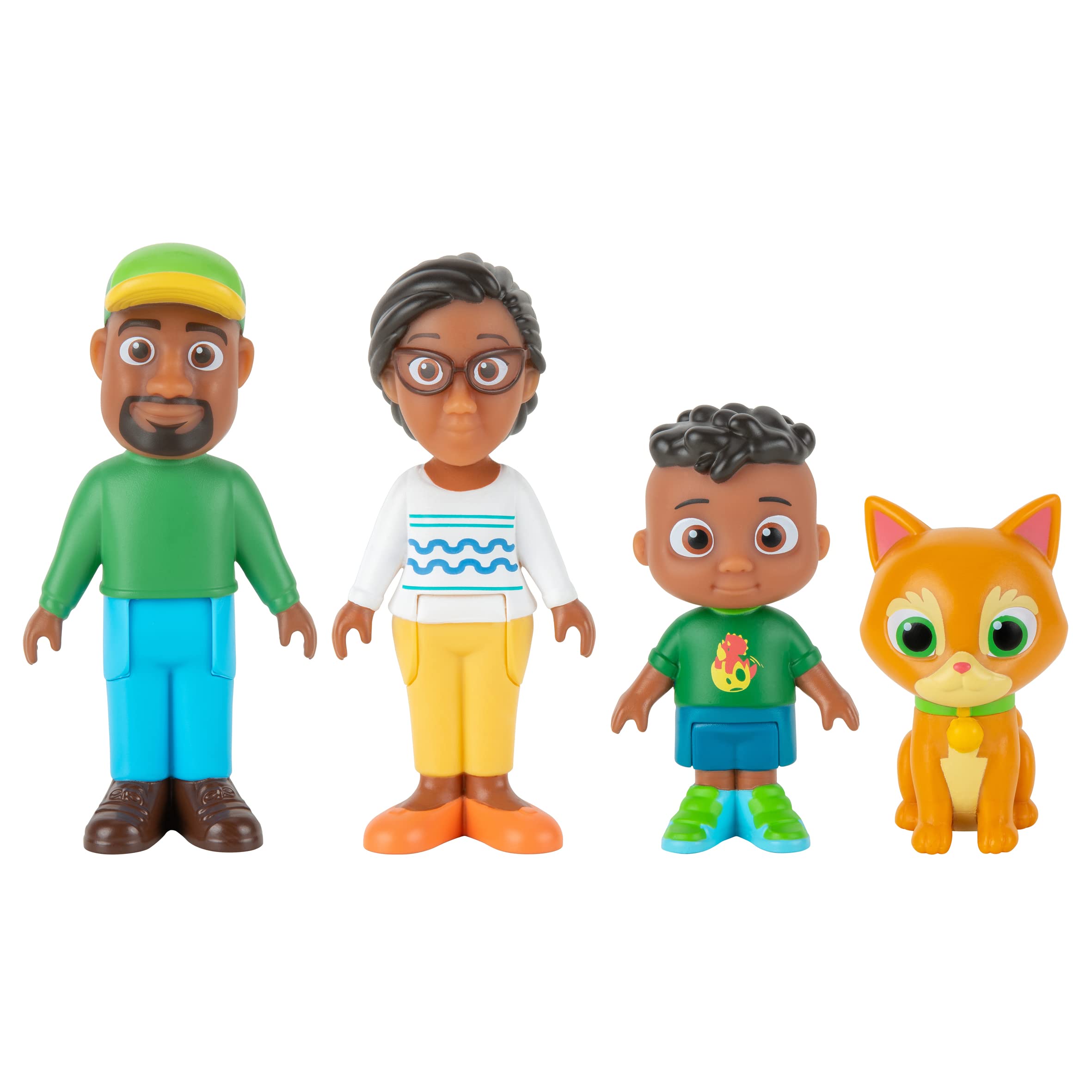 CoComelon Cody’s Family 4 Figure Set - Family and Friends - Includes Cody, Mom, Dad, and Pickles the Cat - Toys for Kids, Infants and Preschoolers