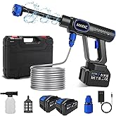 AOODIL Cordless Pressure Washer Battery Powered, 1200 PSI Portable Brushless Power Washer with 6-in-1 Nozzle, 5m Hose, 2 Rechargeable 3.0Ah Batteries, Handheld Pressure Washer for Car,Garden,Home,Yard
