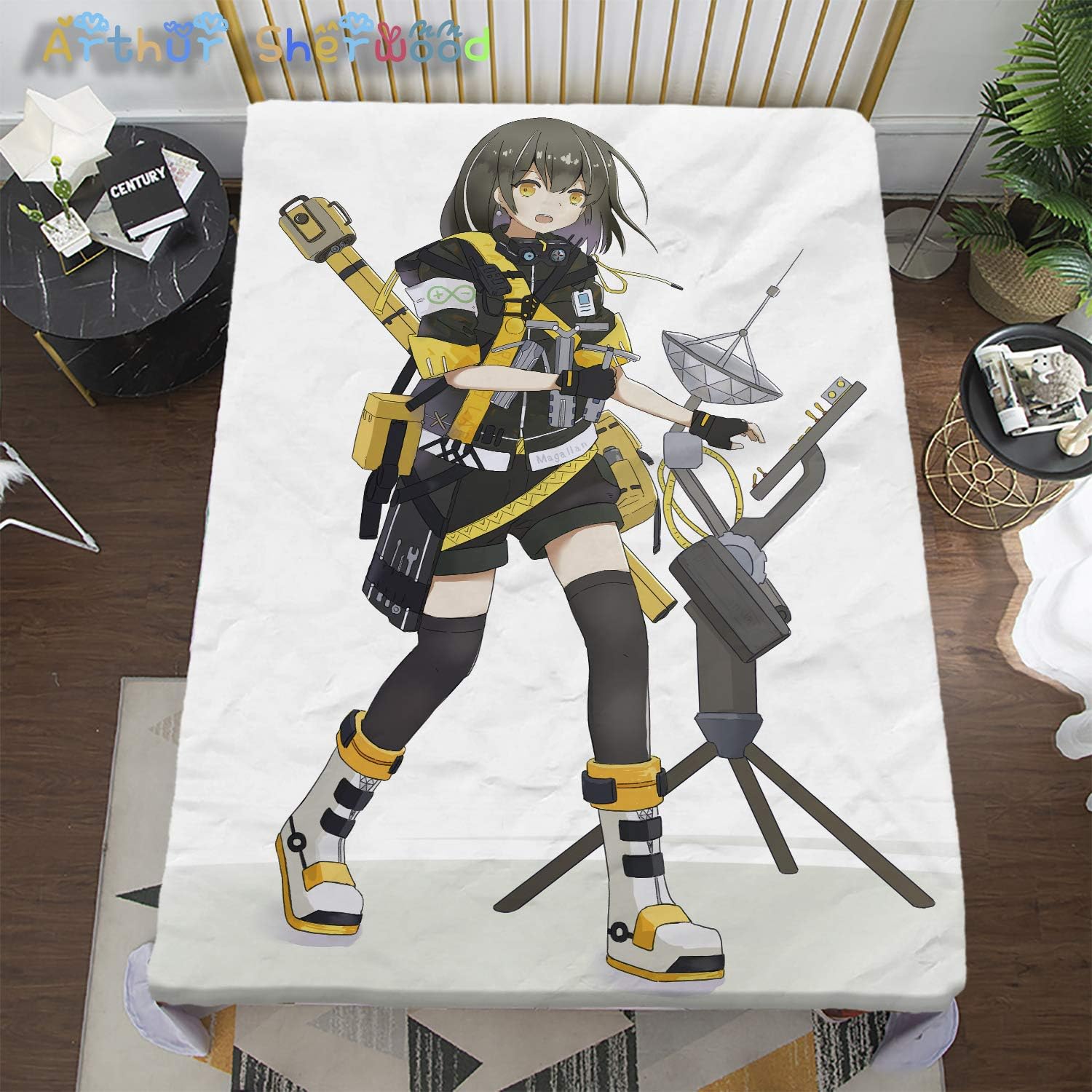 Amazon Co Jp Arthur Sherwood アニメ毛布 Arknights アークナイツ マゼラン エアコン毛布 寝具 シエスタキルト 3dプリント タオルケット フランネル 肌にやさしく通気性 ベッドルーム 約0cm X 150cm ホーム キッチン