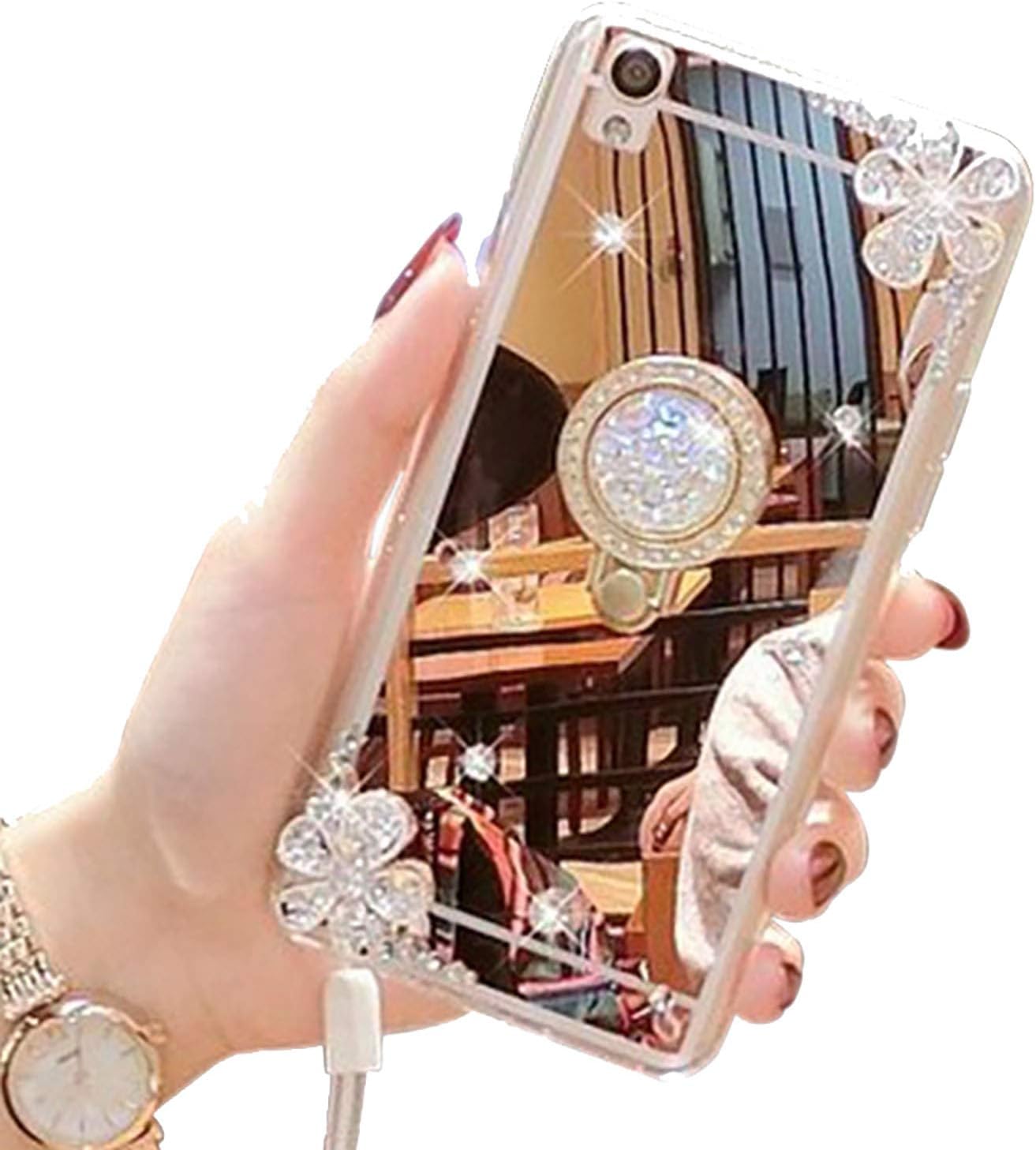 outZbox Most Popular Diamond Mirror Phone Case Back Cover for i Phone x