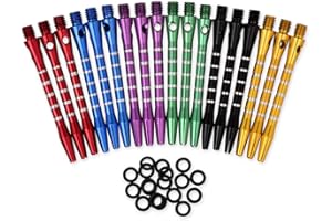 DS. DISTINCTIVE STYLE 53 Millimeters Aluminium Dart Shafts 18 Pieces Harrow Dart Stems Throwing Fitting with O'ring