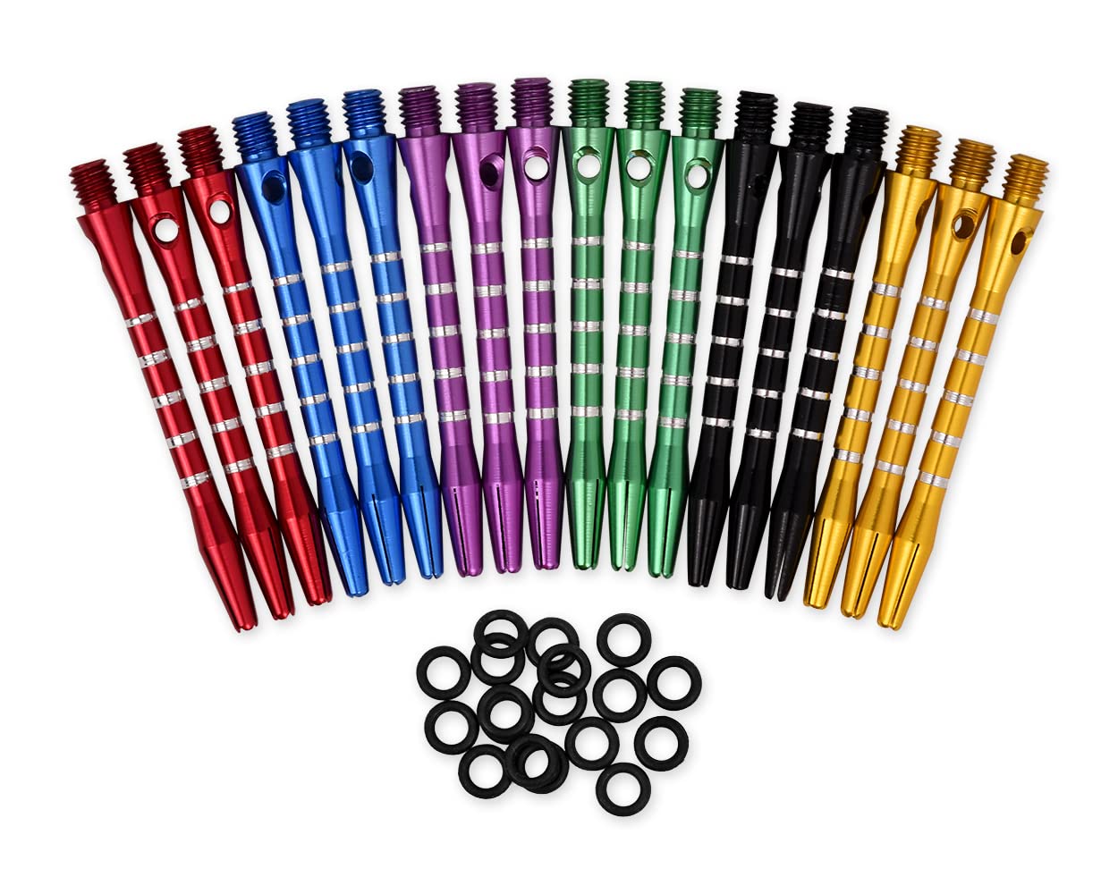 SCSpecial 53 Millimeters Aluminium Dart Shafts 18 Pieces Harrow Dart Stems Throwing Fitting with O'ring