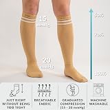 360 RELIEF 15-20 mmHg Compression Socks for Women Men Black with 2 Blue Lines view 2