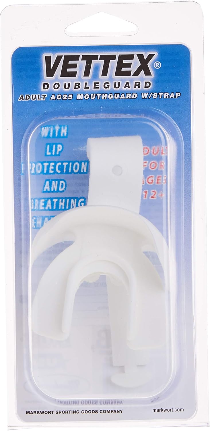 Markwort Vettex Doubleguard Mouthguard with Lip Protection - Adult, AC25-W, White : Sports & Outdoors