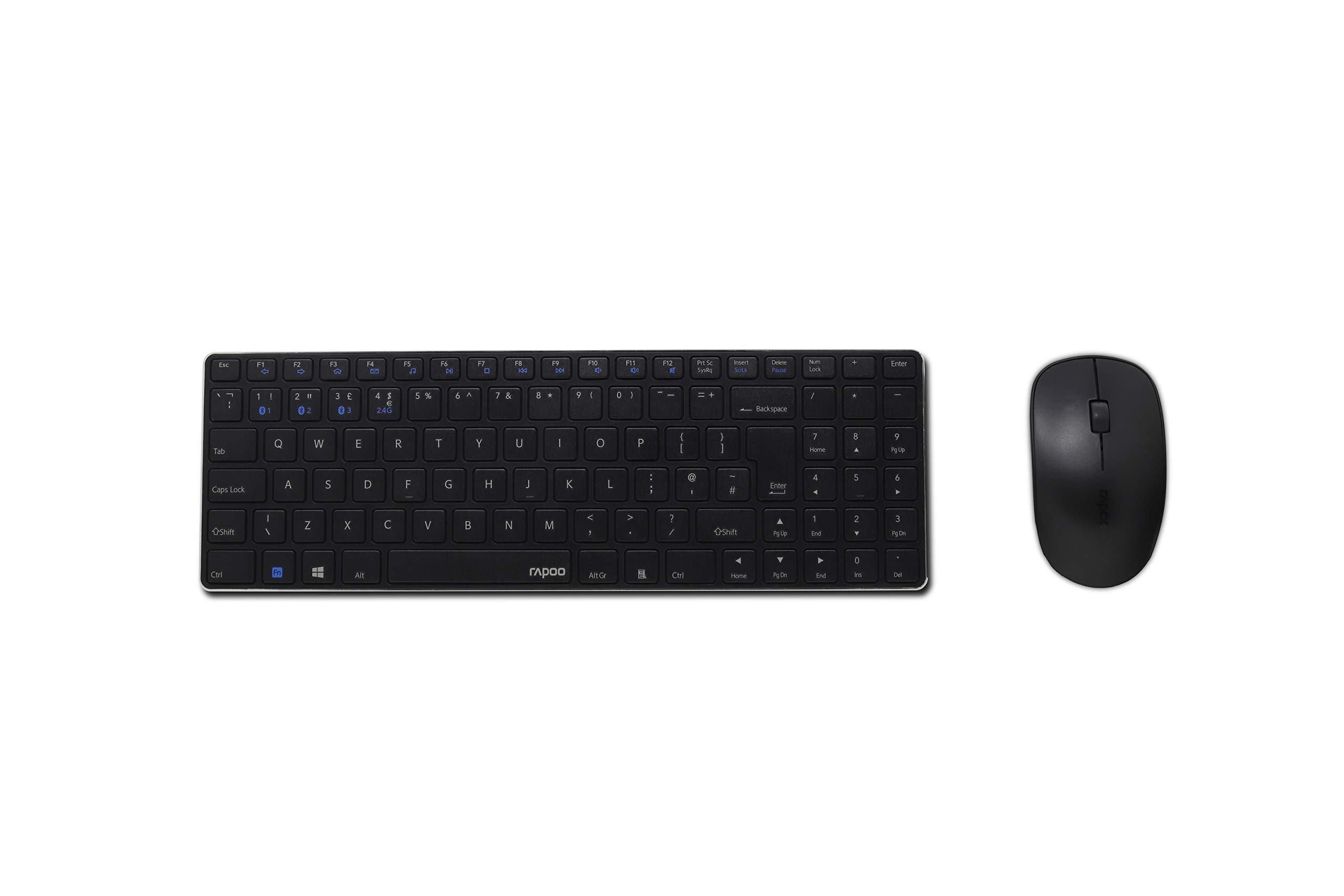 Rapoo 9300M Multi-mode Wireless Ultra-slim Desktop Combo Set - Black (QWERTY)