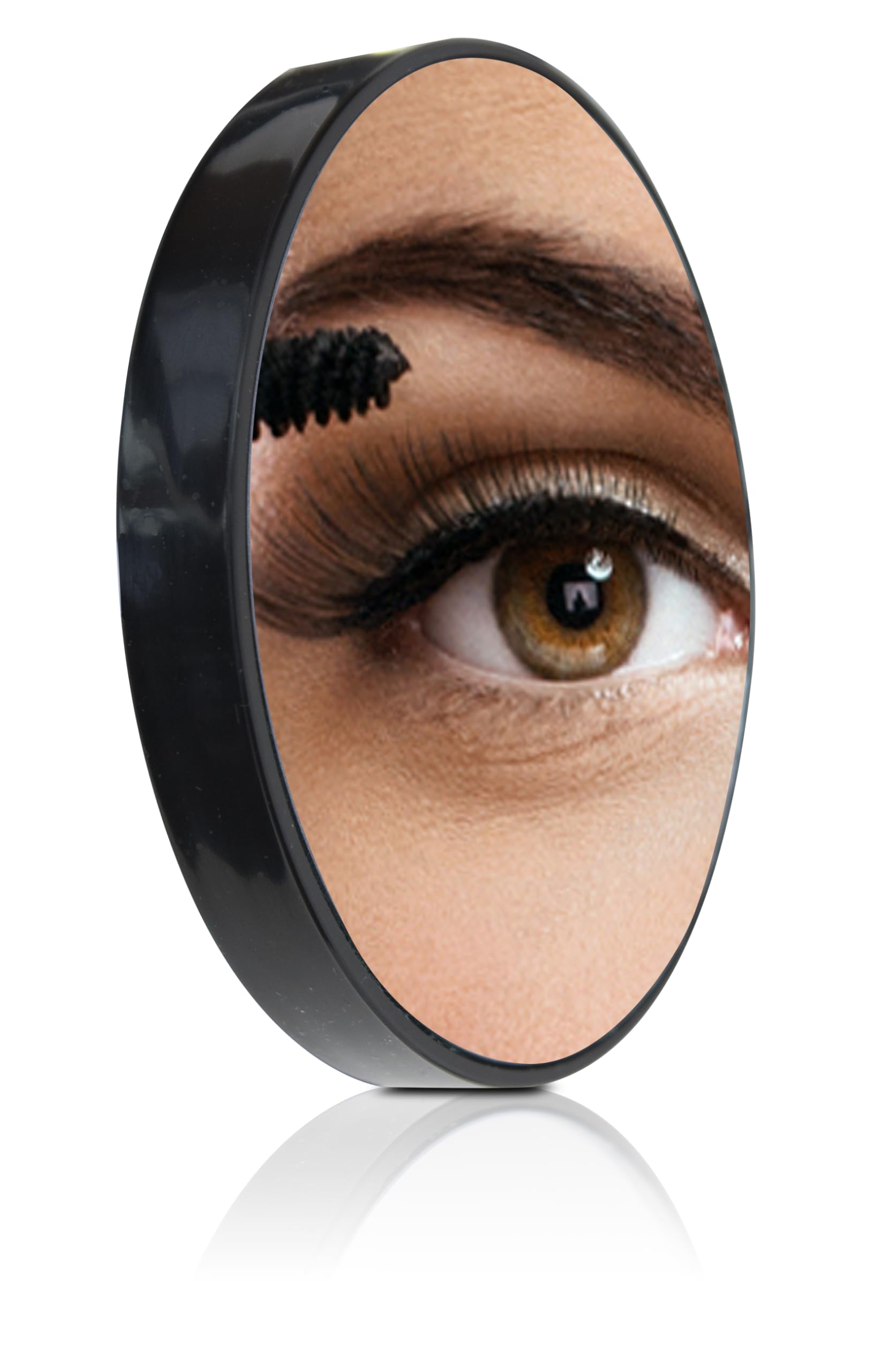 Rio 10x Magnifying Compact Mirror with Light for Purses, Small Pocket or Travel Makeup Mirror. Distortion Free for Precision Makeup, Tweezing & Skincare. with Suction Cups for Ease of Use