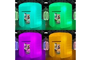 CZGBRO Inflatable Photo Booth, Portable Photo Booth Enclosure Tent for Weddings Parties Events Birthday Shows Bars, 8 Pieces of Inflatable Props(White, 10'x10'x9', 2 Doors)