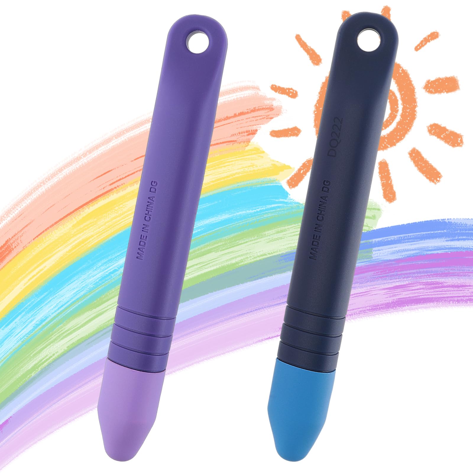 Giantree 2 Pcs Kid-Friendly Stylus Pens for Touch Screens, Universal Capacitive Stylus with Anti-Slip Easy Grip, Durable & Safe Silicone Material