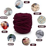 TSLBW Knitting Wool Yarn 4 x 100g Multi-Colored Soft Chunky Chenille view 7