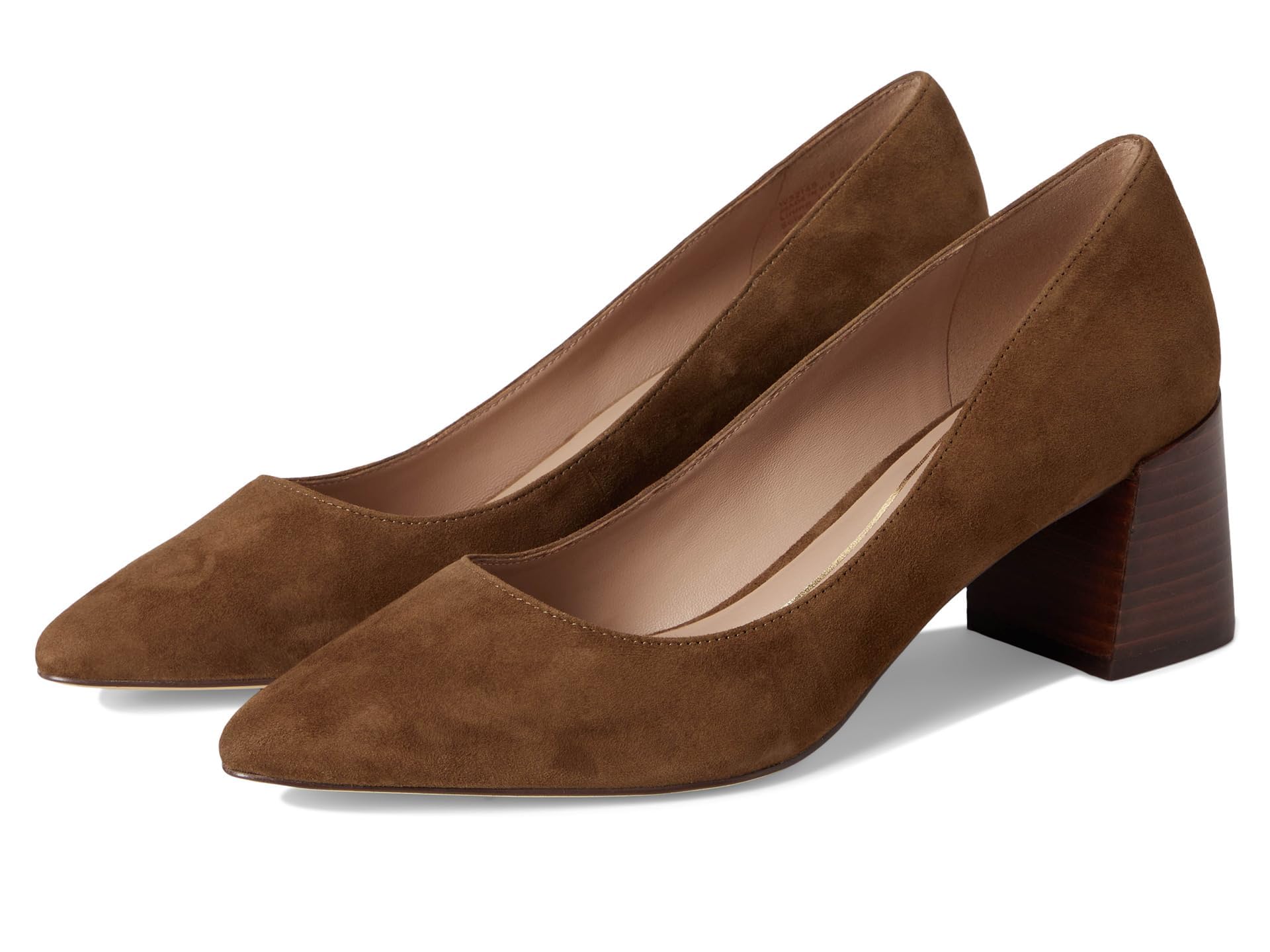 Photo 1 of Cole Haan Women's Cassandra Block Heel Pumps, Spiced Brown Suede, 8-B US