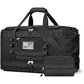 ETRONIK Travel Bag for Men Women, Gym Bag & Tactical Duffle Bags for Travel, Carry on with Toiletry Bag and Shoe Compartment, Weekender Overnight Trip with Wet Pocket for Workout Medical, Black