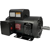 BALDOR 5HP AIR COMPRESSOR ELECTRIC MOTOR, 56HZ FRAME, 3450RPM, 208/230V, SINGLE-PHASE, 7/8" SHAFT, 1.15 SERVICE FACTOR MADE IN USA