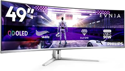 Philips Evnia 49 Inch 5120x1440 QD-OLED 144Hz HDR400 USB-C