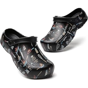 FRTUBOP Men's Work Clogs Kitchen Shoes Non Slip Waterproof Food Service Chef Shoes - Suitable for Restaurant, Kitchen, Nursin