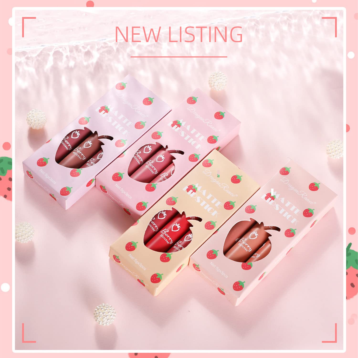 3 Piece Matte Lipstick Set,Nude Liquid Lipstick Velvet Air Moisture Smooth Crayon Lip Stain,Matte Liquid 24 Hour Superstay Long Lasting Waterproof Lip Gloss for Women Makeup(Set C)