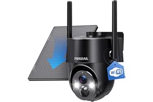 FONDAIL Solar Security Cameras Wireless Outdoor, 2K 360° View Solar Powered WiFi 3MP Security Camera for Home Security with Color Night Vision, PIR Detection, 2-Way Audio, Motion Alert, Easier to use