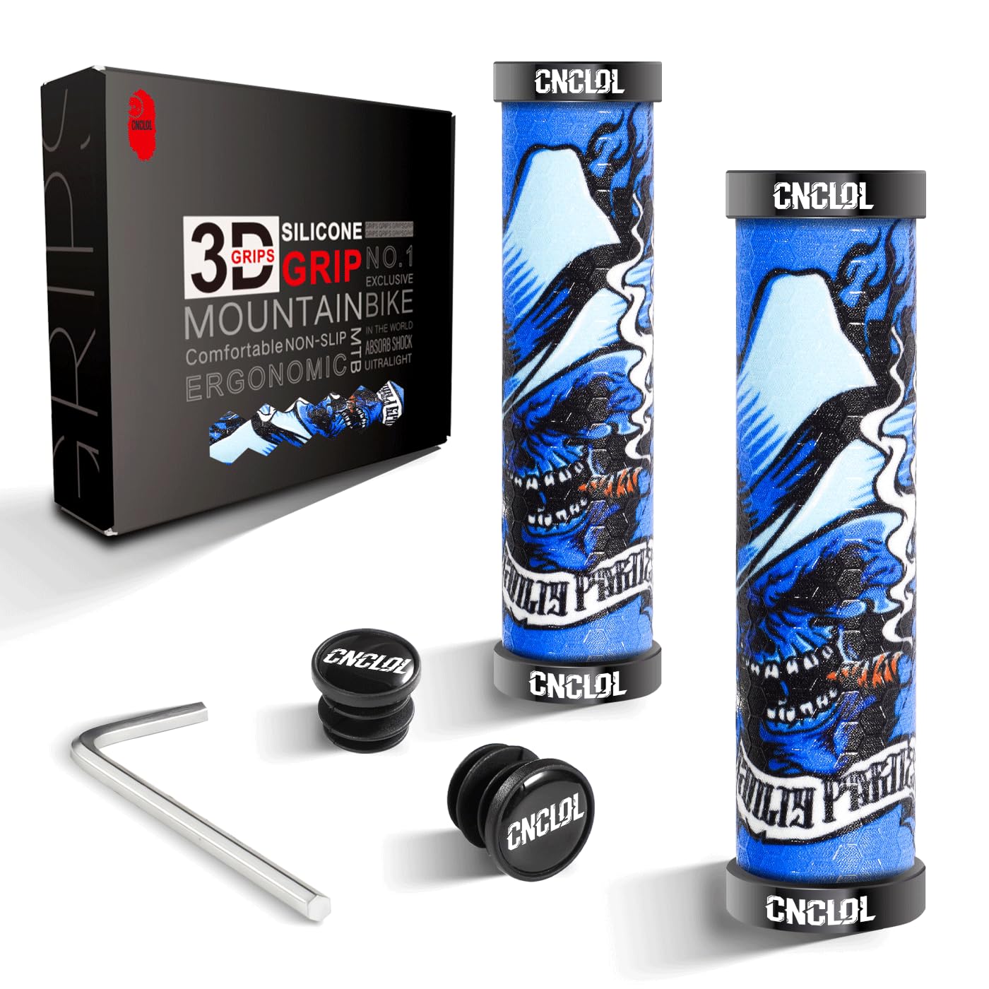 CNCLOL Mountain Bike Grips,MTB Handlebar Grips In Silicone,Bike Handle grips For BMX/Bicycle/Child/Childrens/Kids Cycle Bike grips.