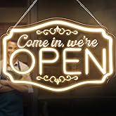 Weewooday LED Neon Open Sign for Business Adjustable Bright LED Open Signs 16 Inch Open Light up Sign Powered by USB We Are Open Sign for Party Bar Salon Coffee Stores Hotel Restaurant Wall Window