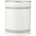 Motifeur Bathroom Wastebasket - Ceramic Decorative Trash Can (Rhinestones, White)