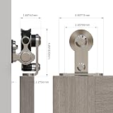 CCJH 6FT Sliding Barn Door Track Kit Internal Stainless Steel Hardware System view 6