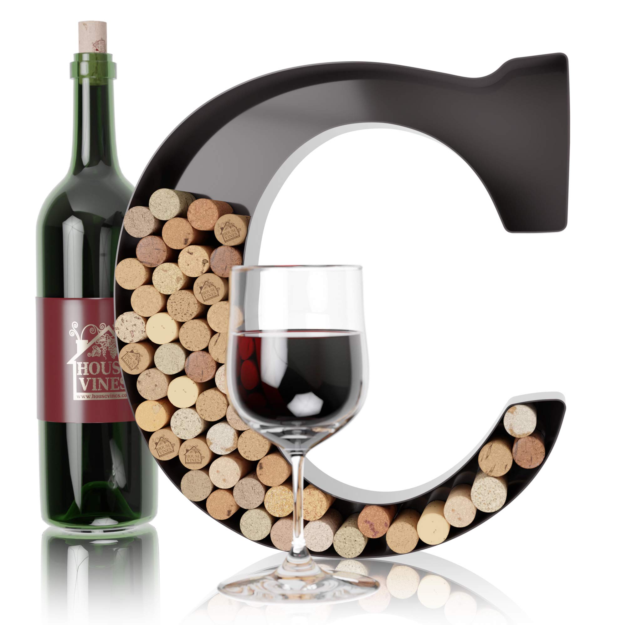 HouseVines Cork Letter Holder Metal Letter C