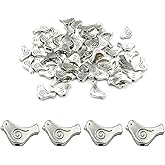 60Pcs Bird Beads Antique Silver Bird Shape Loose Alloy Beads Metal Spacer Beads for DIY Bracelets Necklace Jewelry Making
