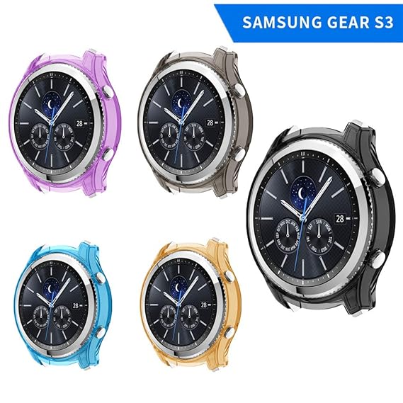 XIHAMA Case for Samsung Gear S3 Frontier, Soft TPU Cover Full Around Shock Proof Protective Bumper Screen Protector Compatible with Gear S3 Frontier ...