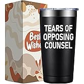 DOEARTE Lawyer Gifts for Men Women - Lawyer Christmas Appreciation Gifts - Gift for Law Student Graduation, Lawyer, Attorney, Paralegal - Tears of Opposing Counsel - 20oz Tumbler