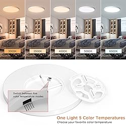 TALOYA Flush Mount Light Fixture, 6 Pack of 20W 12
