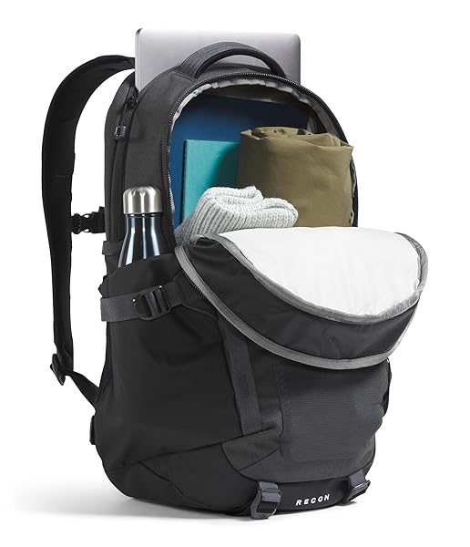 THE NORTH FACE RECON EVERYDAY LAPTOP BACKPACK – DAYPACK, WATER REPELLENT, LAPTOP SLEEVE, 2 WATER BOTTLE POCKETS, ASPHALT GREY LIGHT HEATHER/TNF BLACK-NPF, ONE SIZE