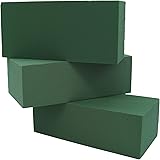 Crafare 3pc Floral Foam Bricks,Wet Green Florist Styrofoam Blocks for Spring Flower Arrangement and Wedding Holiday…